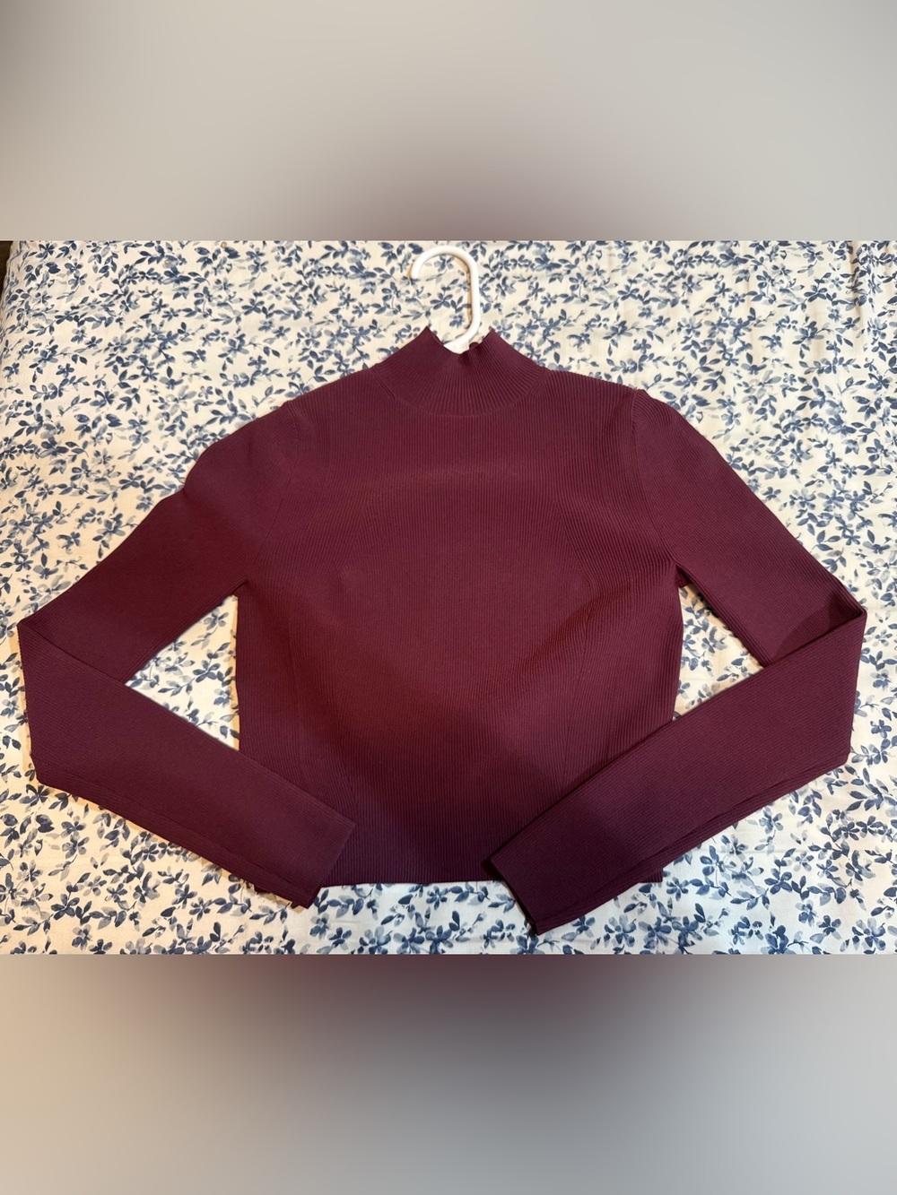 lululemon athletica Ribbed Mock Neck Sweater - Wine (never worn)